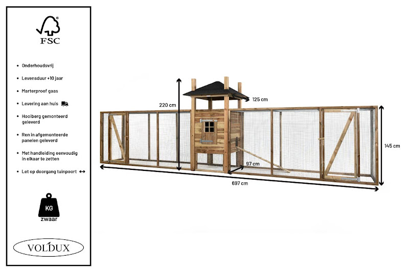 Voldux Kippenhok Hooiberg Fien XXL