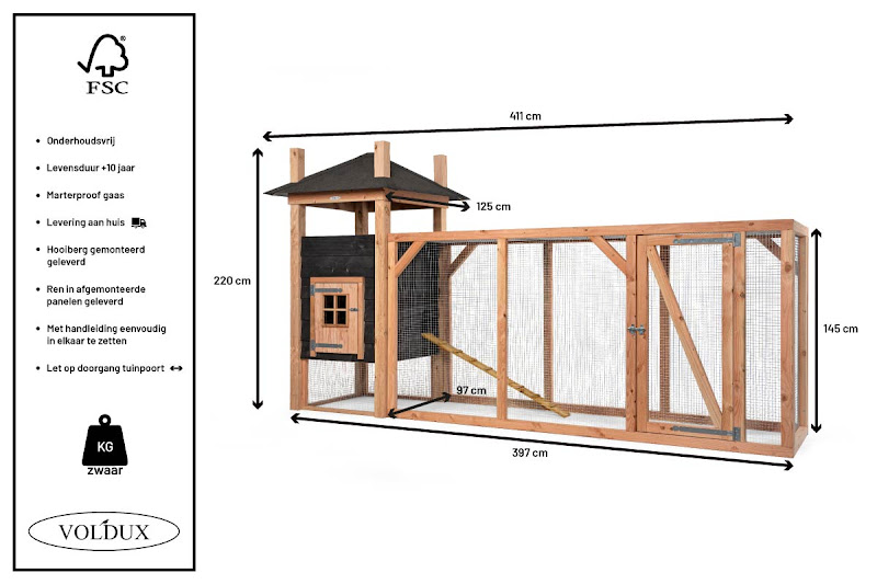 Voldux Kippenhok Hooiberg Tom XL