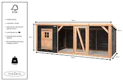 Voldux Kippenhok Milan XL met overdekte kippenren en nachthok