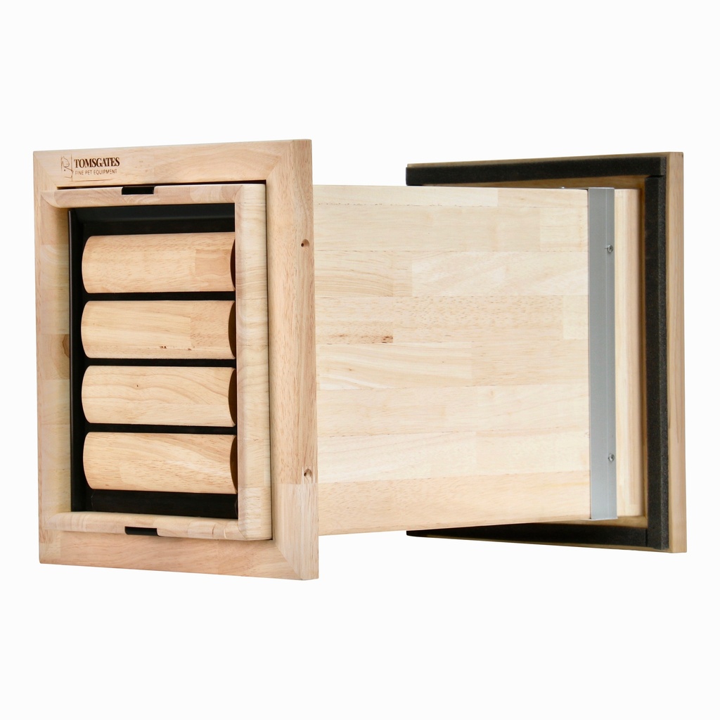 Verwaand ik ontbijt Wortel Tomsgates Houten Kattenluik / Hondenluik Nipper voor Muur | Rubberwood |  Naturel | S Alles voor de huisvesting én het vervoeren van jouw geliefde  viervoeter!