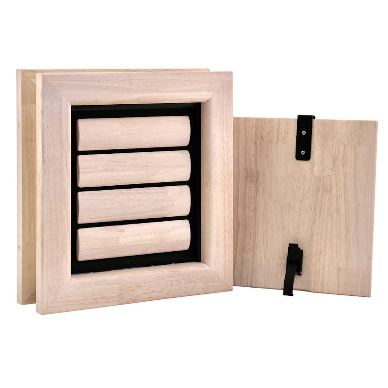 Tomsgates Houten Kattenluik  Hondenluik Nipper voor Deur tot 6 cm  Rubberwood  Wit geolied  S