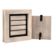 Tomsgates Houten Kattenluik  Hondenluik Nipper voor Deur tot 6 cm  Rubberwood  Grijs geolied  S