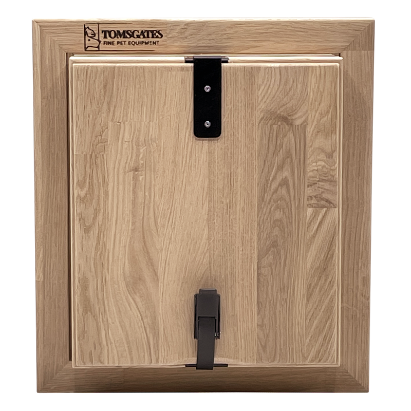 Tomsgates Houten Kattenluik  Hondenluik Nipper voor Deur tot 6 cm  Eik  Naturel  S