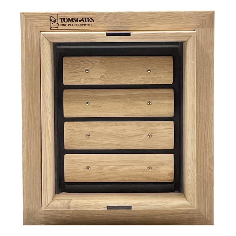 Tomsgates Houten Kattenluik  Hondenluik Nipper voor Deur tot 6 cm  Eik  Naturel  S