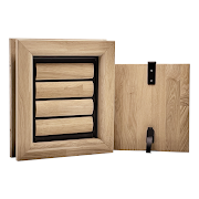 Tomsgates Houten Kattenluik  Hondenluik Nipper voor Deur tot 6 cm  Eik  Wit geolied  S