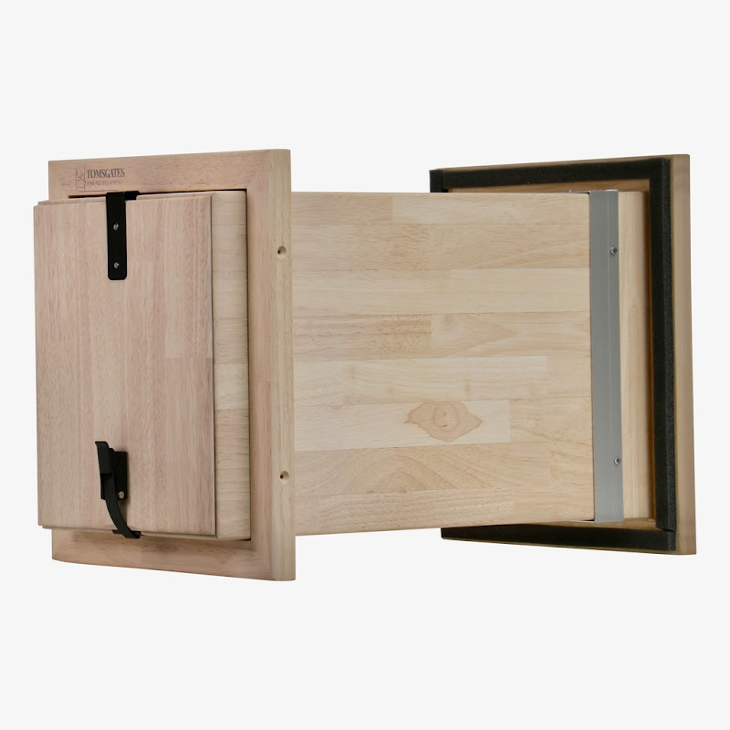 Tomsgates Houten Kattenluik  Hondenluik Nipper voor Muur tot 55 cm  Rubberwood  Wit geolied  S
