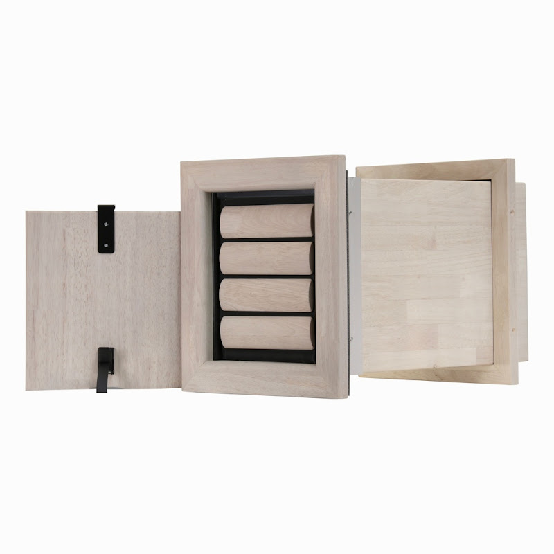 Tomsgates Houten Kattenluik  Hondenluik Nipper voor Muur tot 55 cm  Rubberwood  Grijs geolied  S