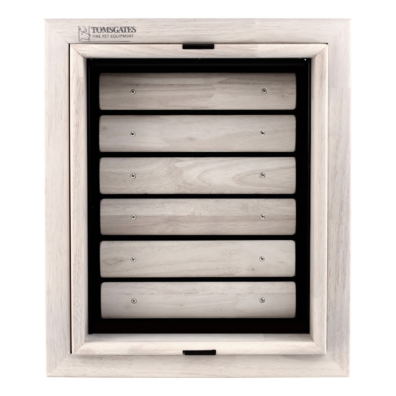 Tomsgates Houten Hondenluik Jake voor Deur tot 6 cm  Rubberwood  Grijs geolied  M