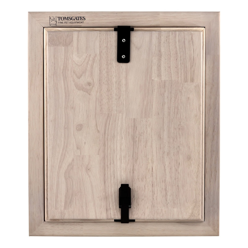 Tomsgates Houten Hondenluik Jake voor Deur tot 6 cm  Rubberwood  Grijs geolied  M
