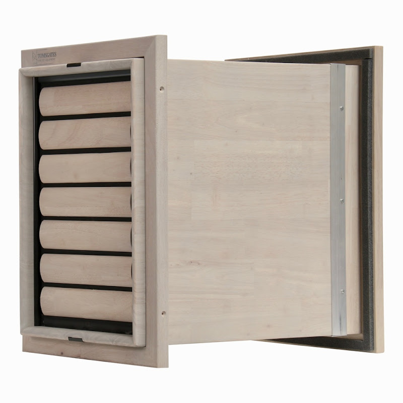 Tomsgates Houten Hondenluik Bouncer voor Muur tot 43 cm  Rubberwood  Grijs geolied  L