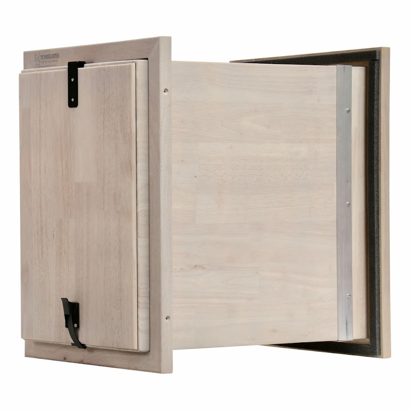 Tomsgates Houten Hondenluik Bouncer voor Muur tot 43 cm  Rubberwood  Grijs geolied  L