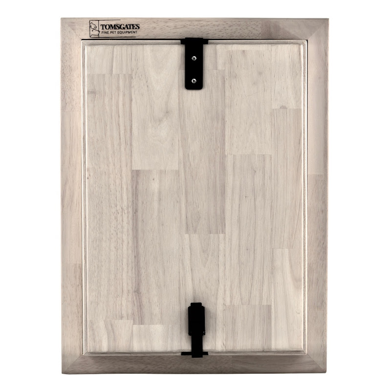 Tomsgates Houten Hondenluik Bouncer voor Muur tot 43 cm  Rubberwood  Grijs geolied  L