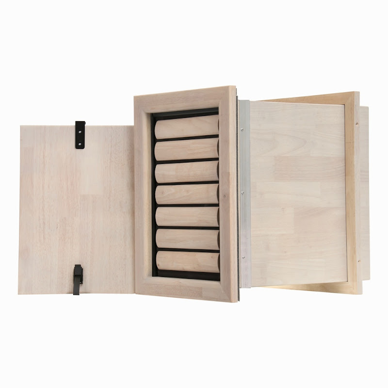 Tomsgates Houten Hondenluik Bouncer voor Muur tot 43 cm  Rubberwood  Grijs geolied  L