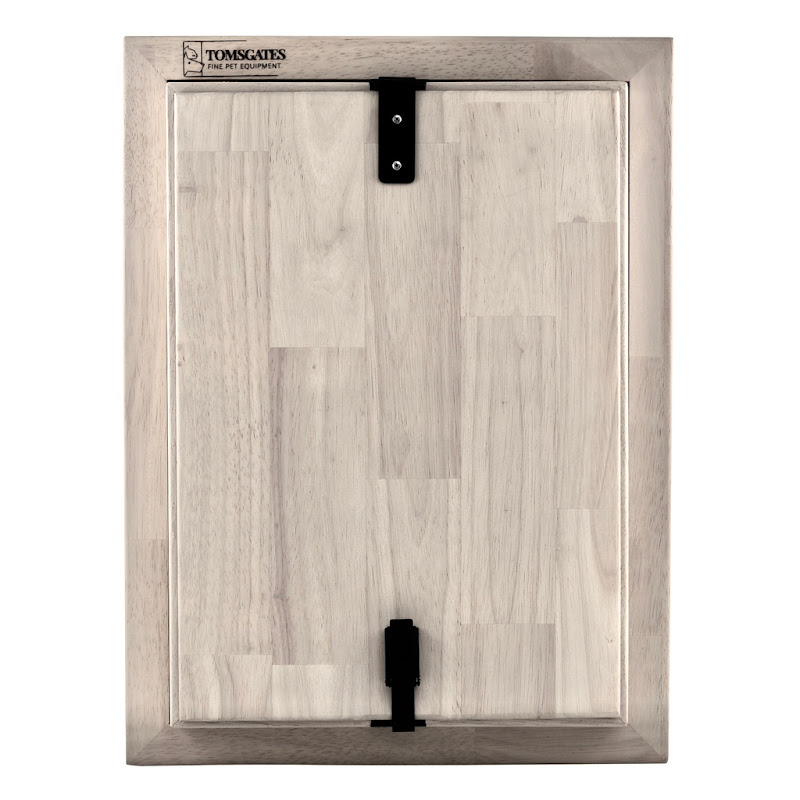 Tomsgates Houten Hondenluik Bouncer voor Deur tot 6 cm  Rubberwood  Grijs geolied  L