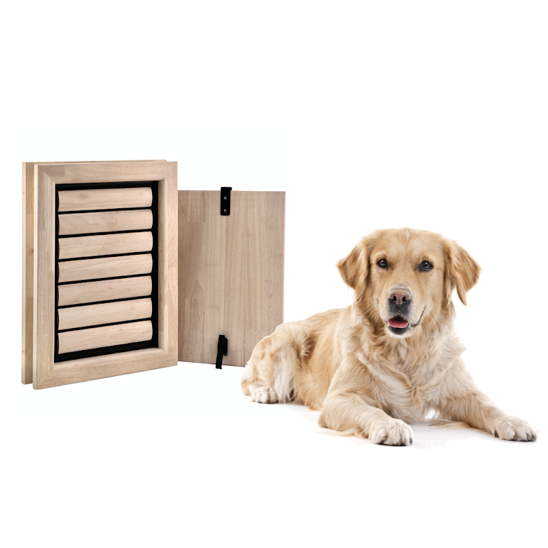 Tomsgates Houten Hondenluik Bouncer voor Deur tot 6 cm  Eik  Naturel  L