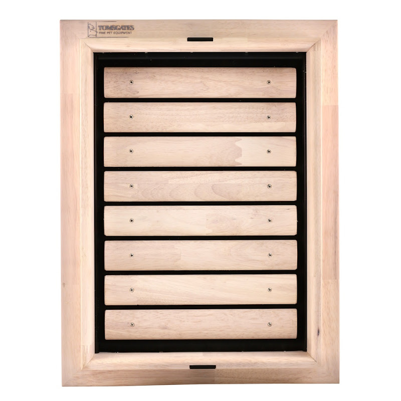 Tomsgates Houten Hondenluik Beethoven voor Muur tot 43 cm  Rubberwood  Wit geolied  XL