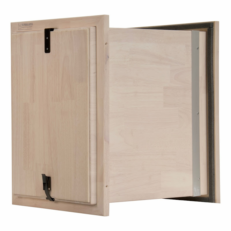 Tomsgates Houten Hondenluik Beethoven voor Muur tot 43 cm  Rubberwood  Wit geolied  XL