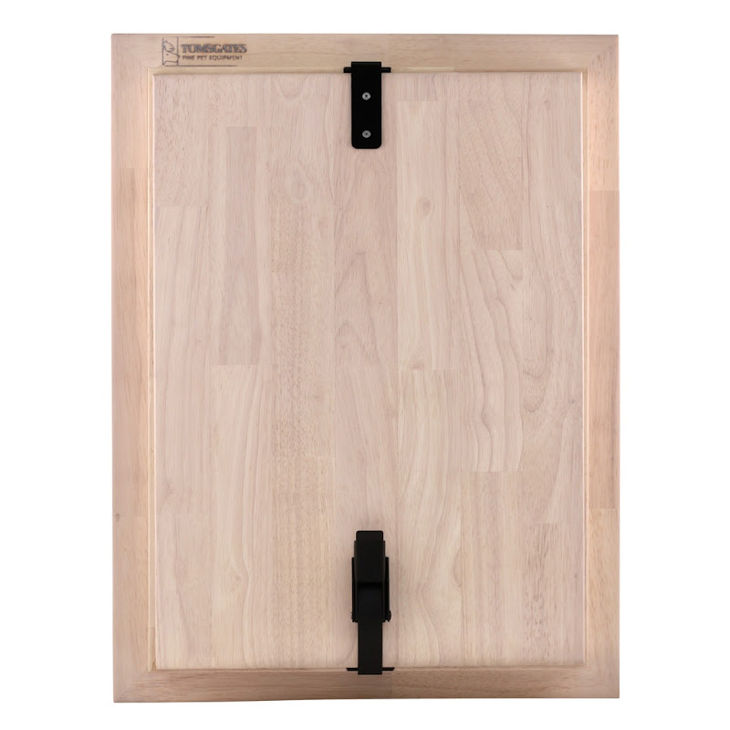 Tomsgates Houten Hondenluik Beethoven voor Muur tot 43 cm  Rubberwood  Wit geolied  XL