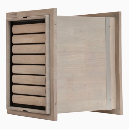 Tomsgates Houten Hondenluik Beethoven voor Muur tot 43 cm  Rubberwood  Grijs geolied  XL