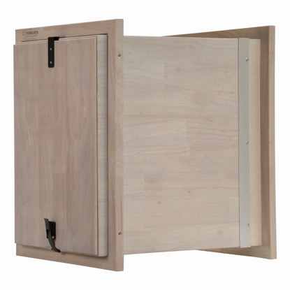 Tomsgates Houten Hondenluik Beethoven voor Muur tot 43 cm  Rubberwood  Grijs geolied  XL