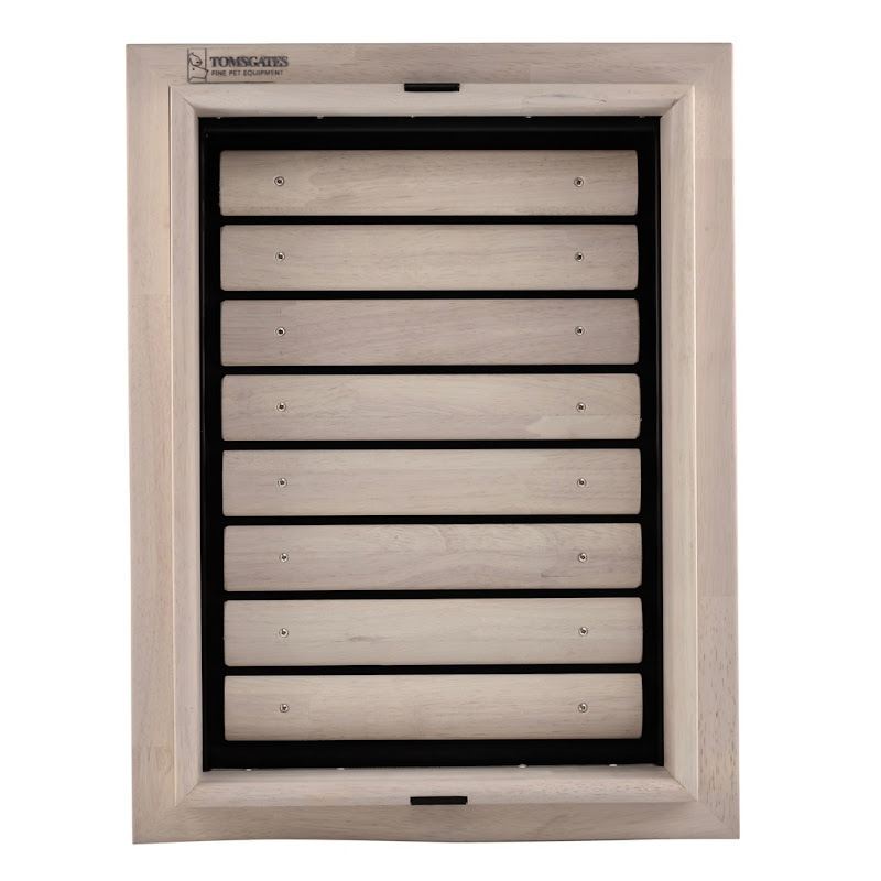 Tomsgates Houten Hondenluik Beethoven voor Deur tot 6 cm  Rubberwood  Grijs geolied  XL
