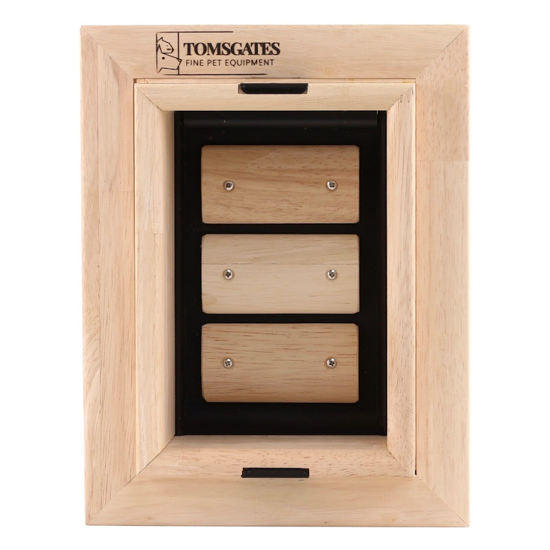 Tomsgates Houten Kattenluik Felix voor deur tot 6 cm  Rubberwood  Naturel  XS