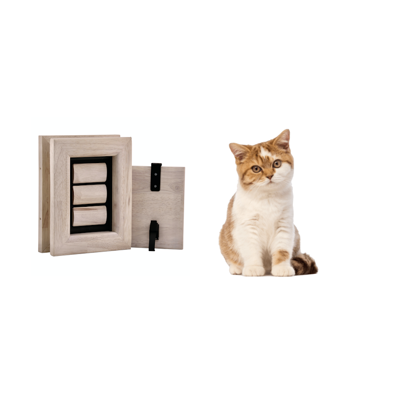 Tomsgates Houten Kattenluik Felix voor deur tot 6 cm  Eik  Naturel  XS