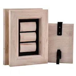 Tomsgates Houten Kattenluik Felix voor deur  Rubberwood  Grijs geolied  XS