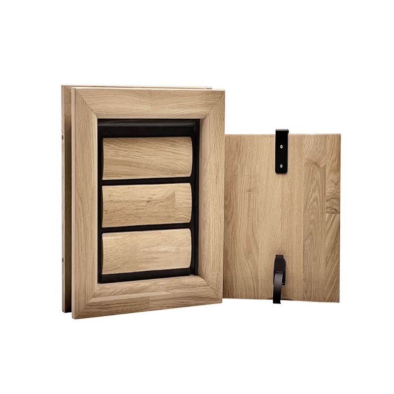 Tomsgates Houten Kattenluik Felix voor deur  Eik  Grijs geolied  XS