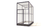 Aluminium vogelkooi Deluxe  19mm gaas  107 x 102 x 188 cm