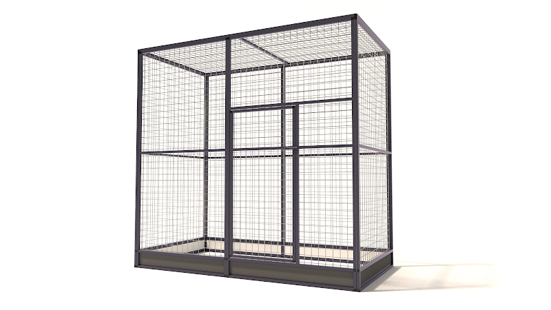 Aluminium vogelkooi Deluxe  13mm gaas  197 x 102 x 188 cm