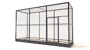 Aluminium vogelkooi Deluxe  13mm gaas  311 x 102 x 188 cm