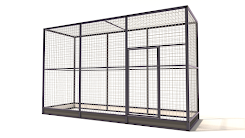 Aluminium vogelkooi Deluxe  13mm gaas  311 x 102 x 188 cm