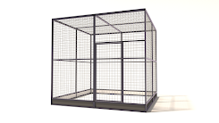 Aluminium vogelkooi Deluxe  19mm gaas  204 x 197 x 188 cm