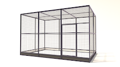 Aluminium vogelkooi Deluxe  13mm gaas  306 x 197 x 188 cm