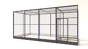 Aluminium vogelkooi Deluxe  13mm gaas  408 x 197 x 188 cm