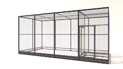Aluminium vogelkooi Deluxe  13mm gaas  408 x 197 x 188 cm