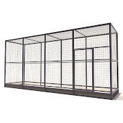 Aluminium vogelkooi Deluxe  13mm gaas  412 x 102 x 188 cm