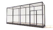 Aluminium vogelkooi Deluxe  13mm gaas  412 x 102 x 188 cm