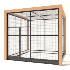 Aluminium Volière Deluxe met Douglas Staanders | 222 x 211 x 197 cm