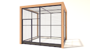 Aluminium vogelkooi Deluxe met Douglas Staanders  13mm gaas  222 x 211 x 197 cm