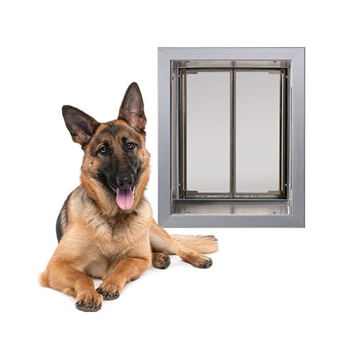 Plexidor Hondenluik voor Muur  Zilver  L