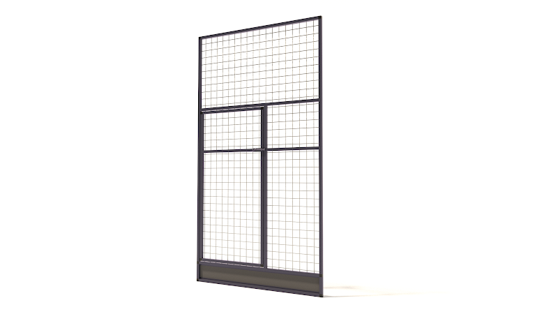Aluminium Gaaspaneel met Deur en Morsrand  50mm gaas  102 x 186 cm