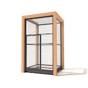 Aluminium voliere Deluxe met Douglas Staanders  13mm gaas  124 x 116 x 197 cm
