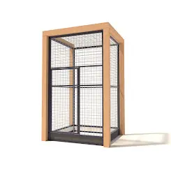 Aluminium Kippenren Deluxe met Douglas Staanders | 124 x 116 x 197 cm