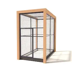 Aluminium Kippenren Deluxe met Douglas Staanders | 120 x 210 x 197 cm