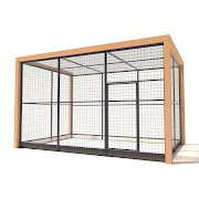 Aluminium voliere Deluxe met Douglas Staanders  50mm gaas  324 x 210 x 197 cm