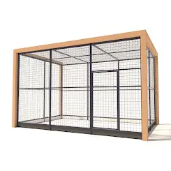 Aluminium Kippenren Deluxe met Douglas Staanders | 324 x 210 x 197 cm
