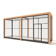 Aluminium voliere Deluxe met Douglas Staanders | 25mm gaas | 439 x 116 x 197 cm