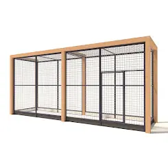 Aluminium Kippenren Deluxe met Douglas Staanders | 439 x 116 x 197 cm